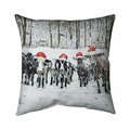 Fondo 26 x 26 in. Curious Christmas Cows-Double Sided Print Indoor Pillow FO3344594